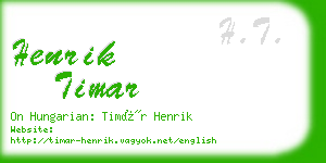 henrik timar business card